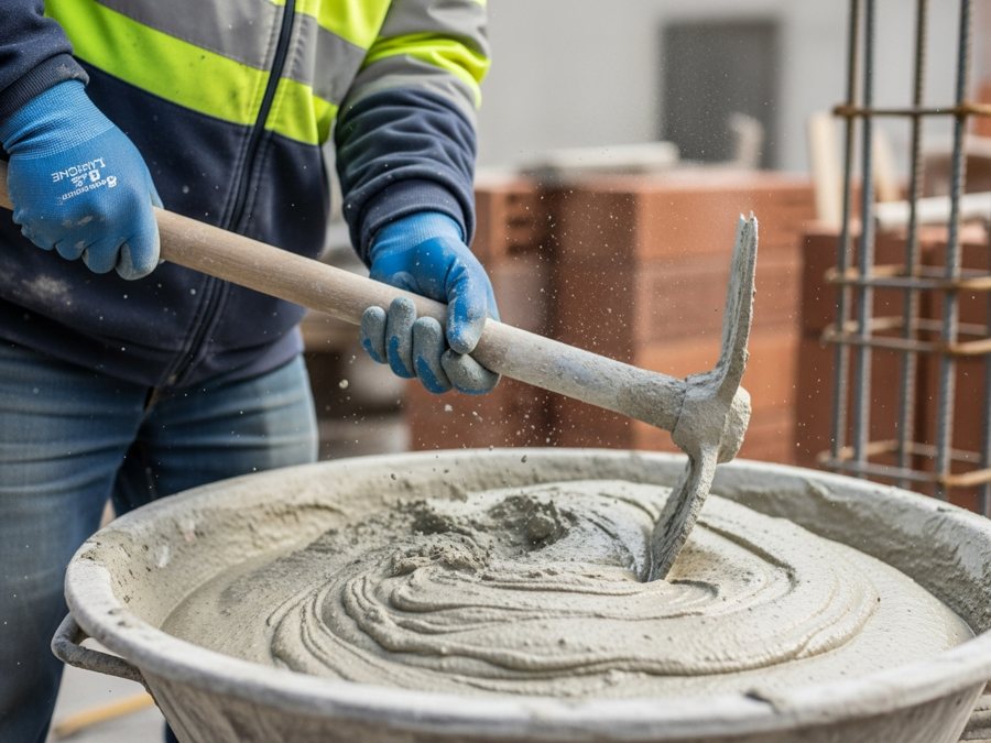 Preparación de mezcla de cemento en obra